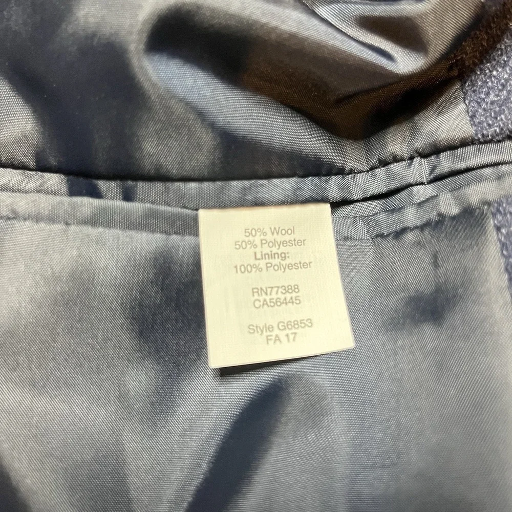 J.Crew Thompson Blazer 38 R Navy Blue Wool Blend Two Button Sport Coat Blazer